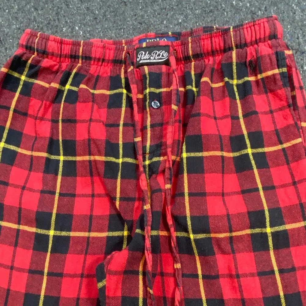 Polo Ralph Lauren Pajama Pants Sz M Mens Red Plaid Loungewear Sleepwear Tartan